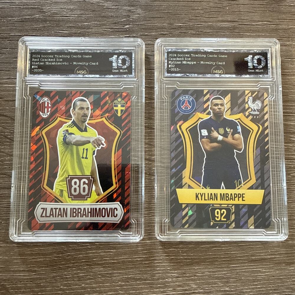 2024 Soccer Graded 10 Zlatan Ibrahimovic, & Kylian Mbappe World Cup Cards